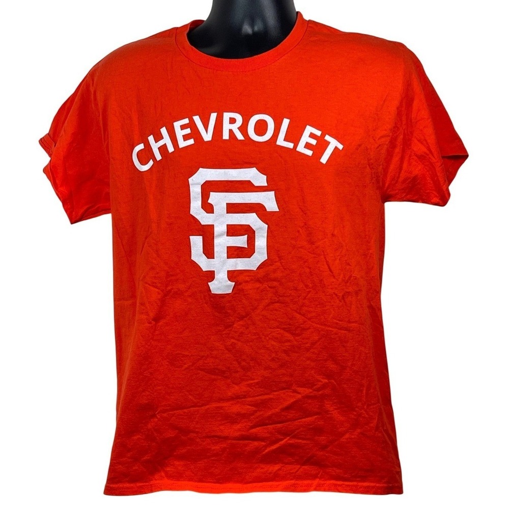 Hanes Chevrolet San Francisco Giants Orange Graphic T-Shirt M SF Logo‎ mlb truck